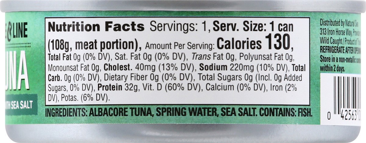 slide 13 of 13, Natural Sea Pole & Line Solid White Albacore With Sea Salt Wild Tuna 5 oz, 5 oz