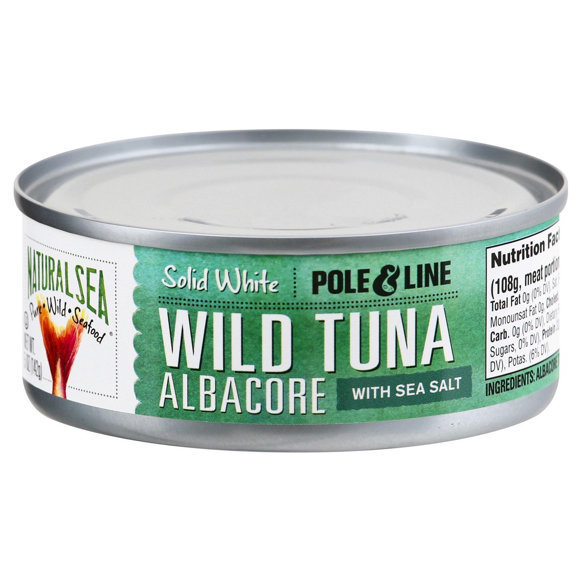 slide 12 of 13, Natural Sea Pole & Line Solid White Albacore With Sea Salt Wild Tuna 5 oz, 5 oz