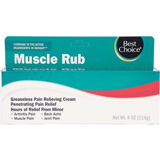 slide 1 of 1, Best Choice Greaseless Muscle Rub Cream, 4 oz