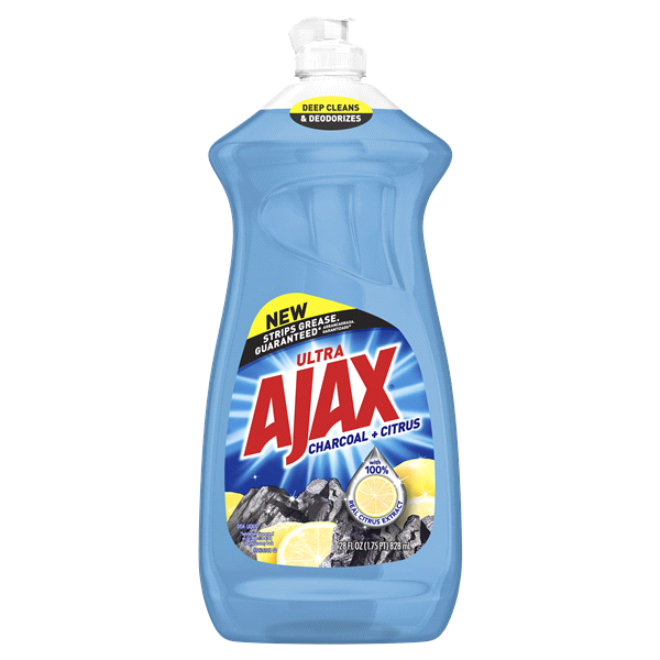 slide 1 of 1, Ajax Ultra Charcoal & Citrus Liquid Dish Soap, 28 oz