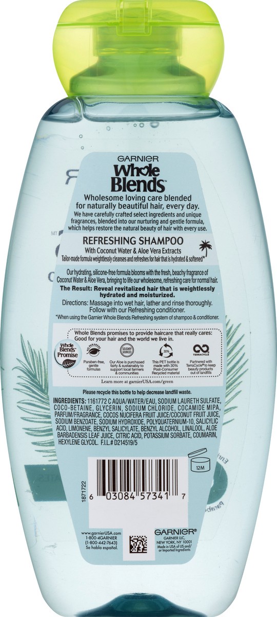 slide 10 of 11, Garnier Whole Blends Hydrating Shampoo With Coconut Water & Aloe Vera Extracts, 12.5 oz