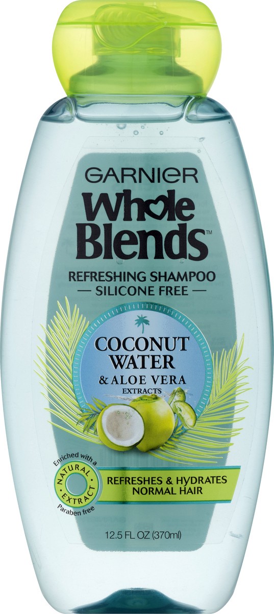 slide 1 of 11, Garnier Whole Blends Hydrating Shampoo With Coconut Water & Aloe Vera Extracts, 12.5 oz