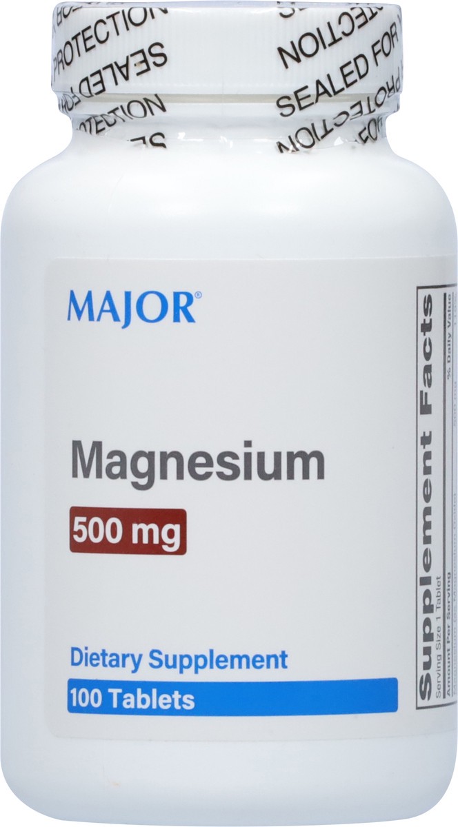 slide 9 of 9, Major Magnesium, 500 Mg, Tablets, 100 ct
