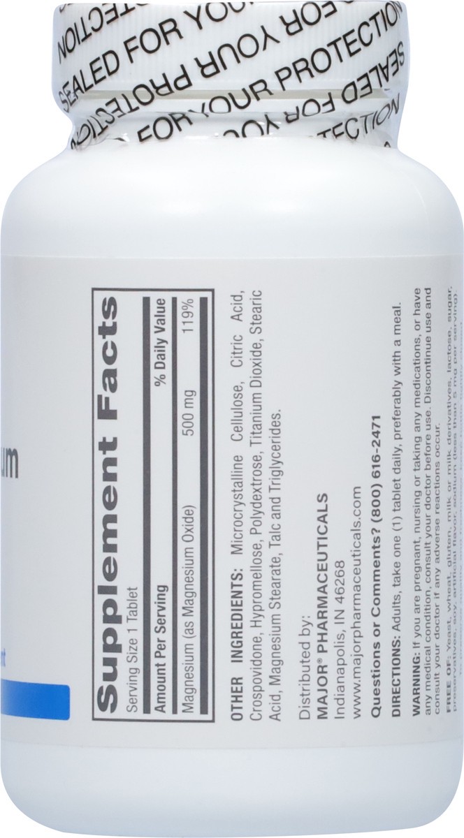 slide 5 of 9, Major Magnesium, 500 Mg, Tablets, 100 ct