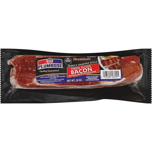 slide 1 of 2, Plumrose Premium Thick Sliced Hearty Country Style Bacon Pack, 20 oz