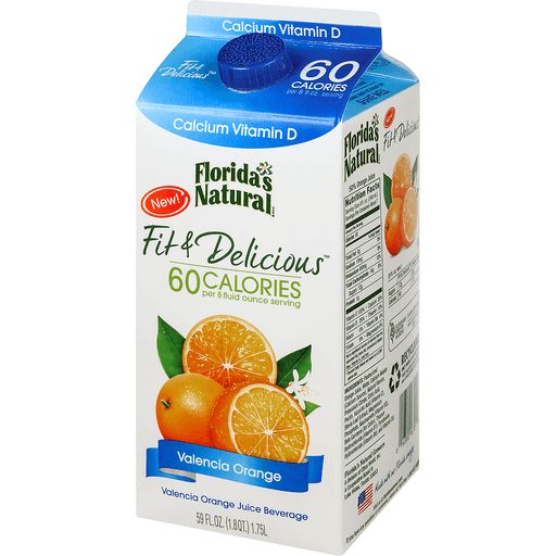 slide 3 of 9, Florida's Natural Fit Delicious Juice Beverage Valencia Orange Calcium Vitamin D, 59 fl oz