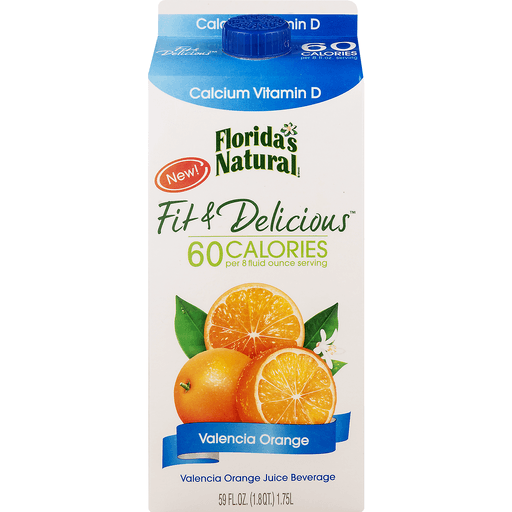 slide 4 of 9, Florida's Natural Fit Delicious Juice Beverage Valencia Orange Calcium Vitamin D, 59 fl oz