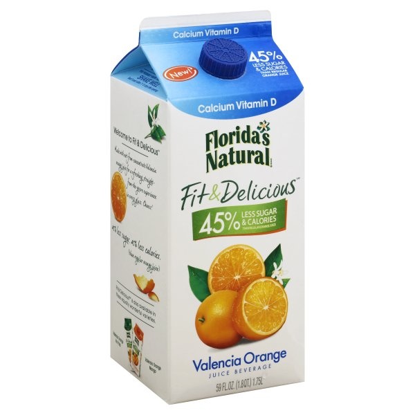 slide 1 of 9, Florida's Natural Fit Delicious Juice Beverage Valencia Orange Calcium Vitamin D, 59 fl oz