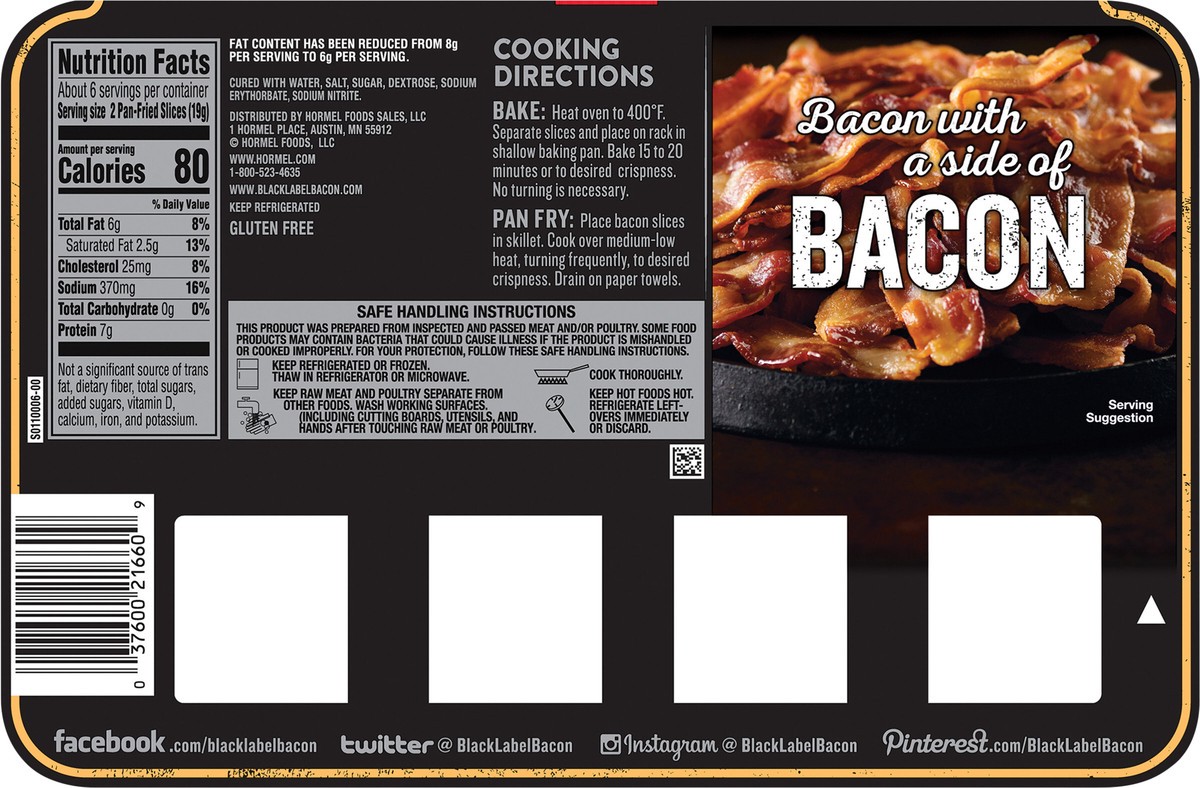 slide 5 of 7, HORMEL BLACK LABEL Bacon Center Cut 12 oz, 12 oz