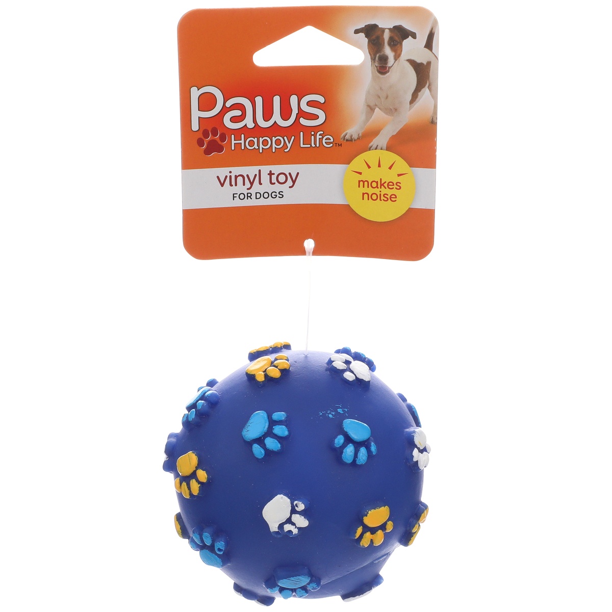 slide 1 of 1, Paws Happy Life Paw Print Ball Dog Toy, 1 ct