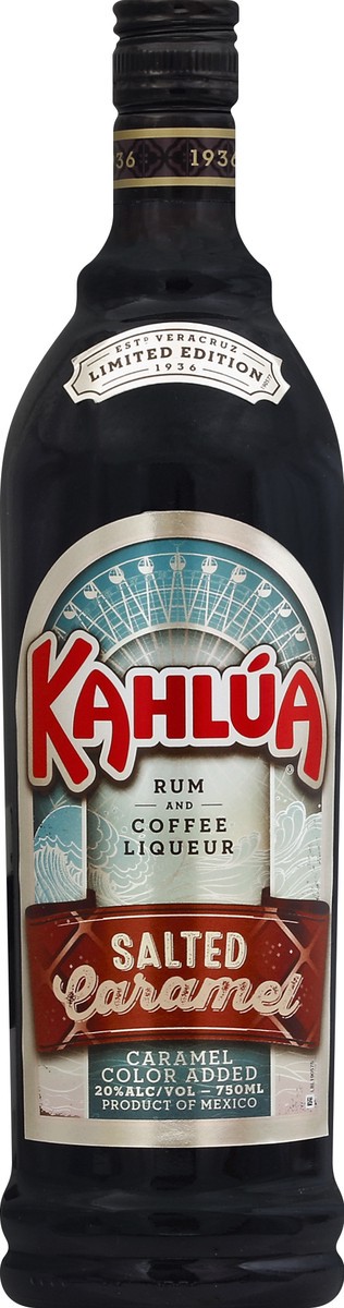 slide 2 of 2, Kahlua Liqueur Kahlua Salted Caramel Rum and Coffee Liqueur, 750 mL Bottle, 20% ABV, 750 ml