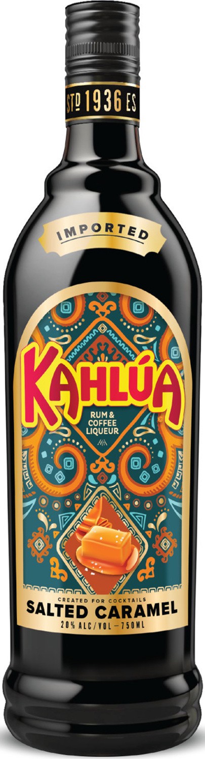 slide 1 of 2, Kahlua Liqueur Kahlua Salted Caramel Rum and Coffee Liqueur, 750 mL Bottle, 20% ABV, 750 ml