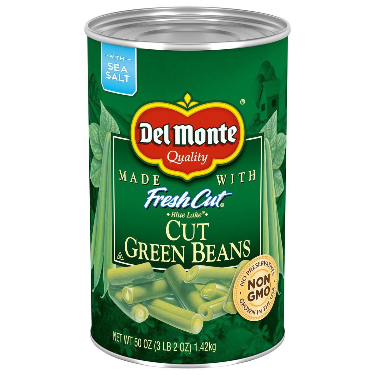 slide 1 of 10, DEL MONTE FRESH CUT BLUE LAKE Cut Green Beans, Canned Vegetables, 50 oz Can, 50 oz