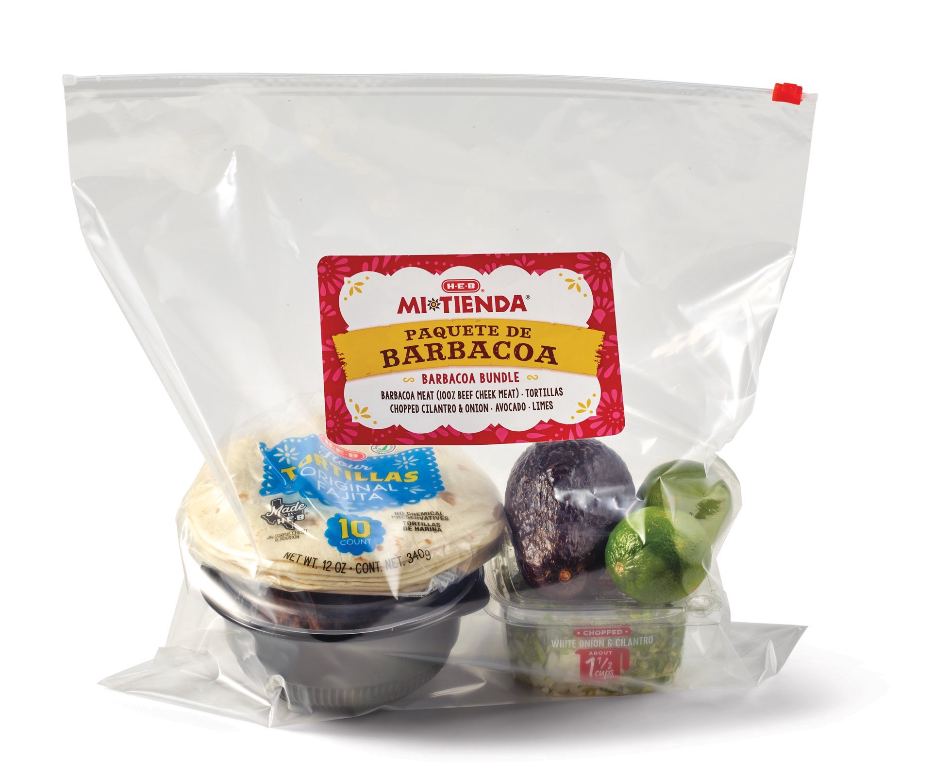 slide 1 of 1, H-E-B Mi Tienda Barbacoa Bundle with Flour Tortillas (Sold Cold), 1 lb