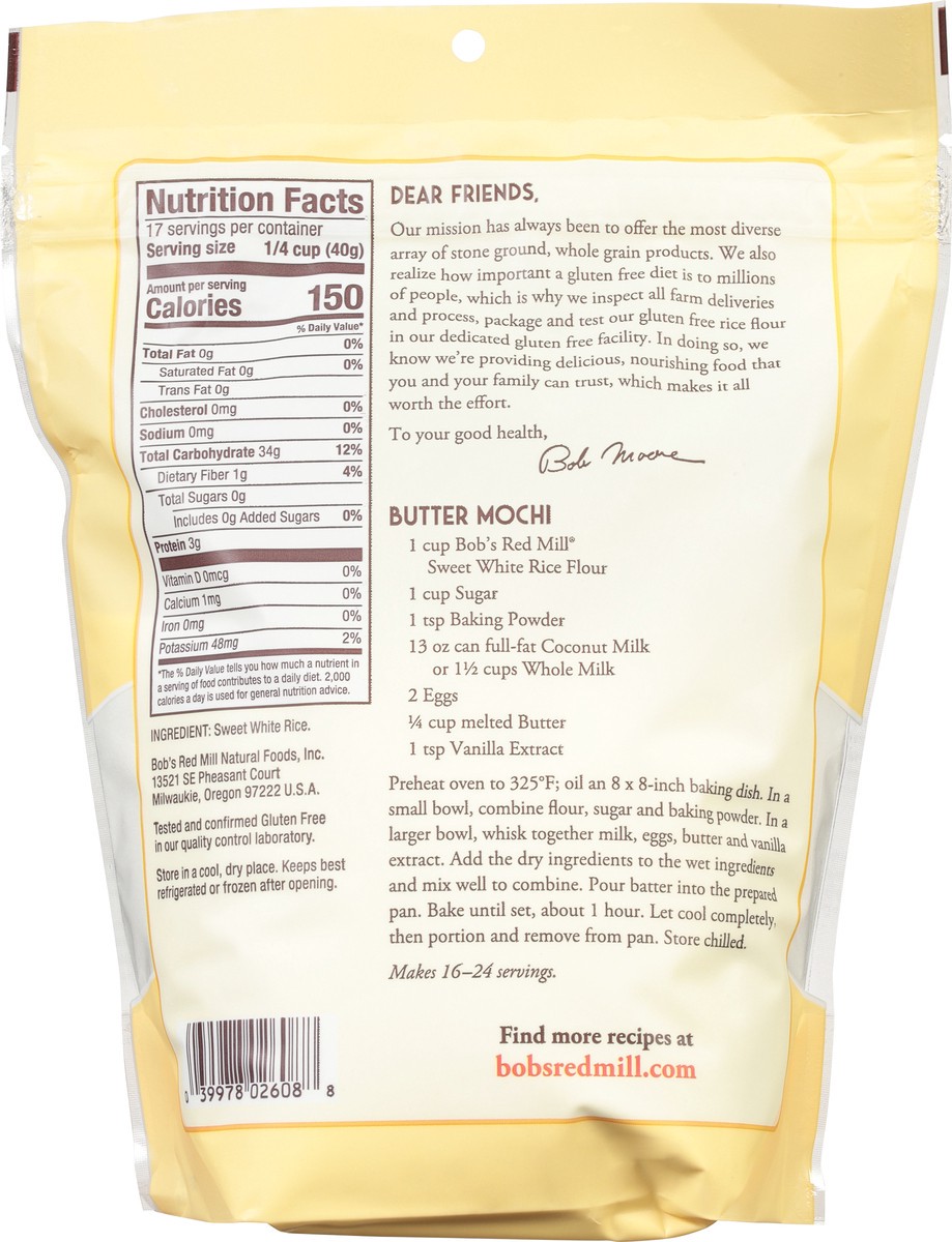 slide 5 of 9, Bob's Red Mill Stone Ground Sweet White Rice Flour 24 oz, 24 oz