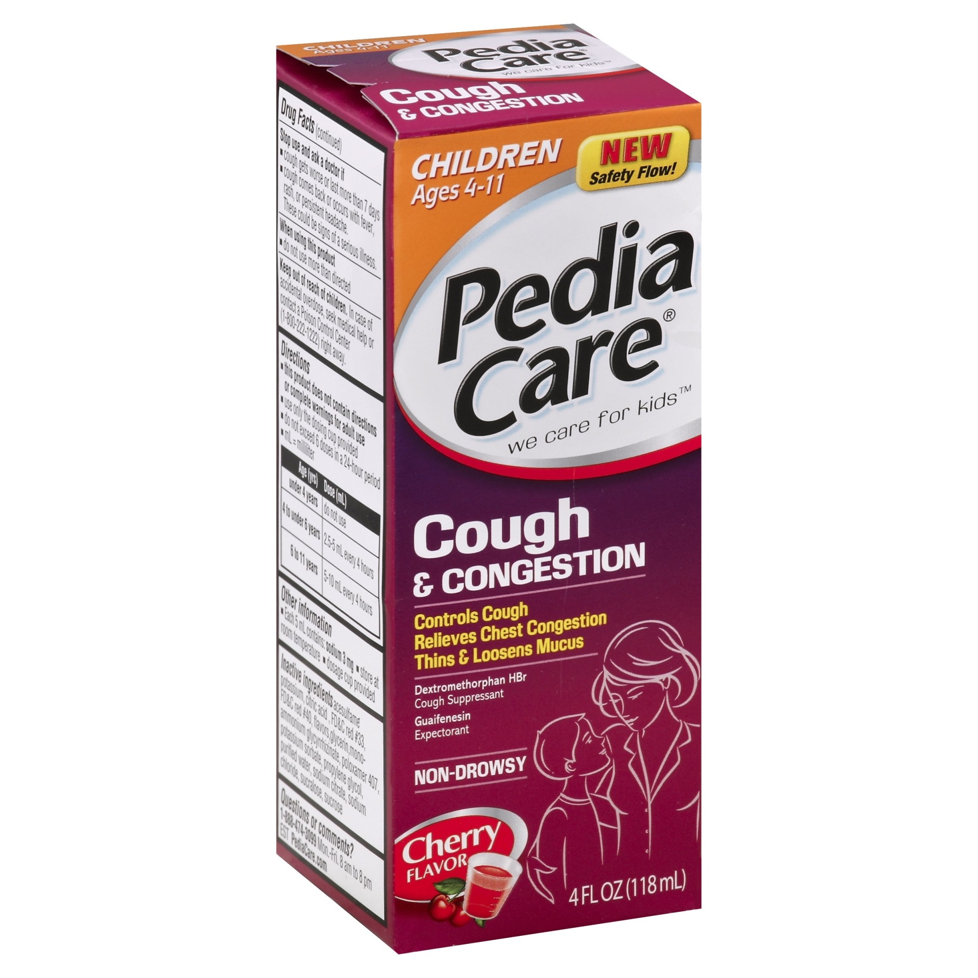 slide 1 of 6, PediaCare Childrens Cough & Congestion Cherry, 4 fl oz