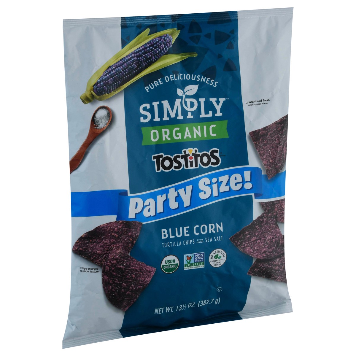 slide 5 of 11, Tostitos Simply Organic Blue Corn Tortilla Chips With Sea Salt 13 1/2 Oz, 13.5 oz