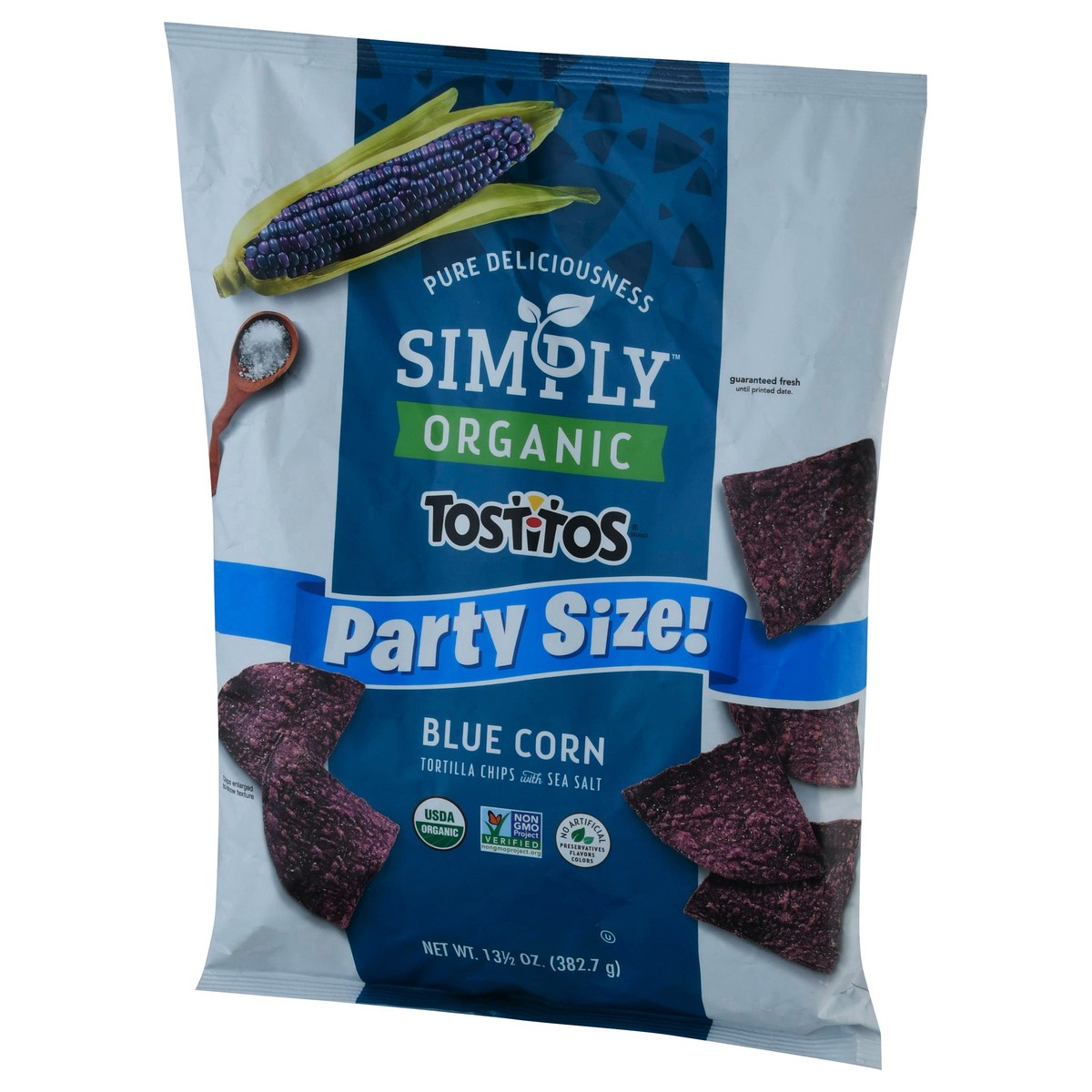 slide 3 of 11, Tostitos Simply Organic Blue Corn Tortilla Chips With Sea Salt 13 1/2 Oz, 13.5 oz