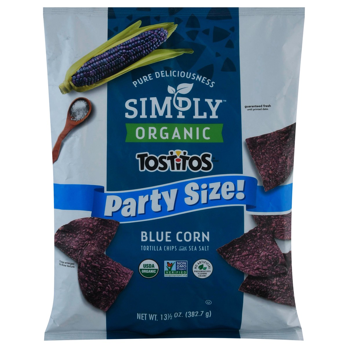 slide 10 of 11, Tostitos Simply Organic Blue Corn Tortilla Chips With Sea Salt 13 1/2 Oz, 13.5 oz