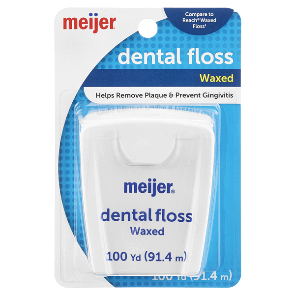 slide 1 of 1, Meijer Waxed Dental Floss, 100 Yd, 100 yd