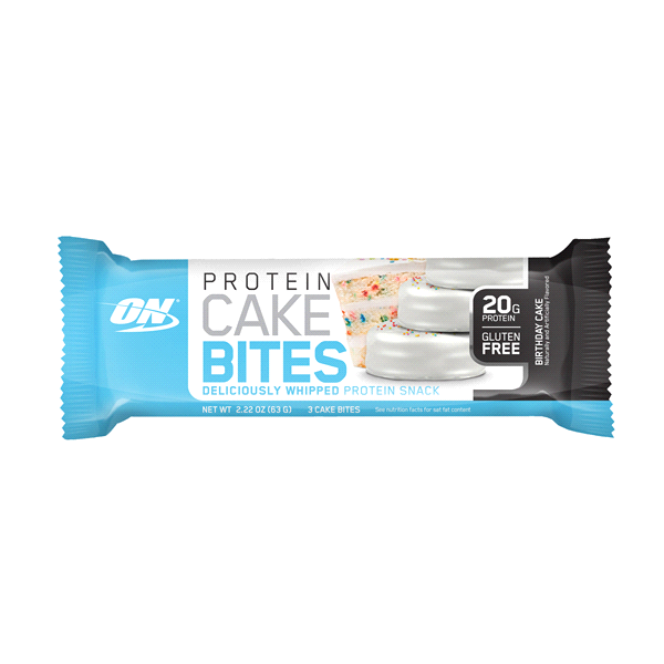 slide 1 of 1, Optimum Nutrition Protein Cake Bites Birthday Cake, 2.22 oz