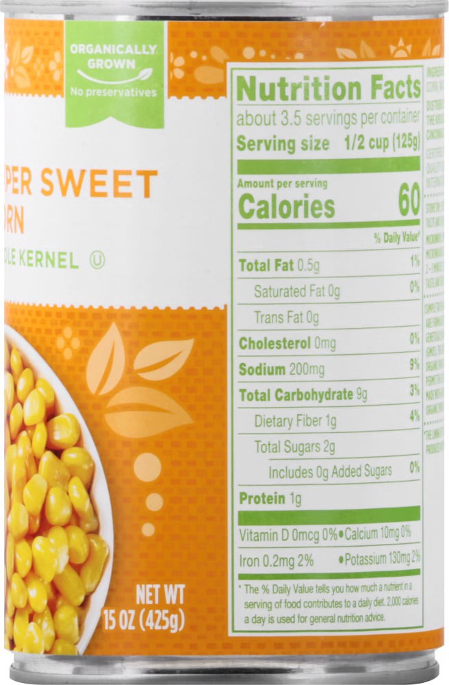 slide 3 of 4, Simple Truth Organic Super Sweet Whole Kernel Corn, 15 oz