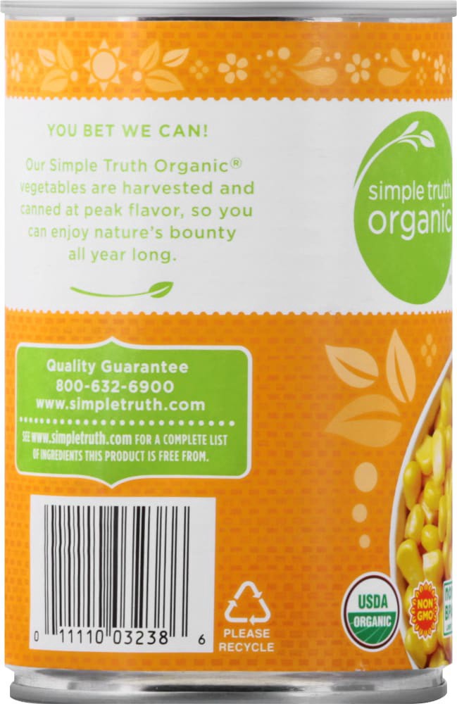 slide 4 of 4, Simple Truth Organic Super Sweet Whole Kernel Corn, 15 oz