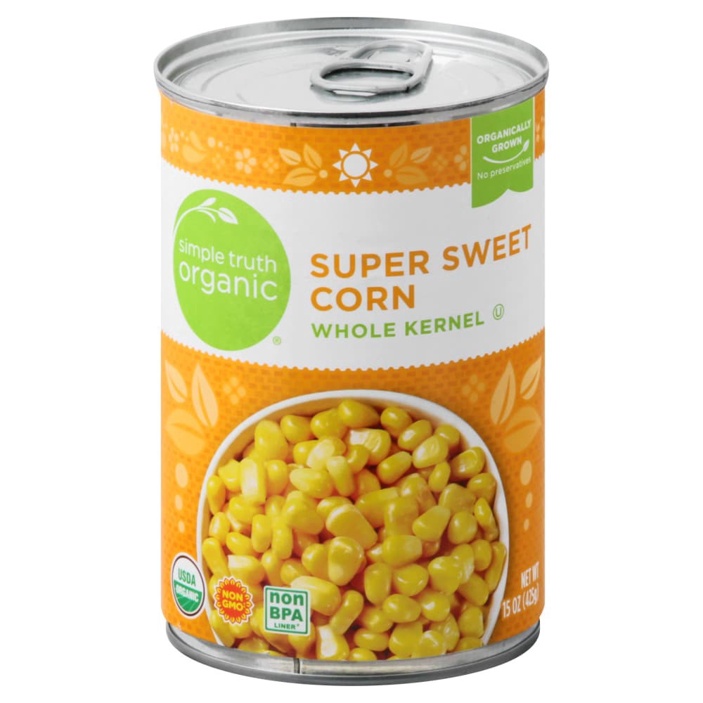 slide 1 of 4, Simple Truth Organic Super Sweet Whole Kernel Corn, 15 oz