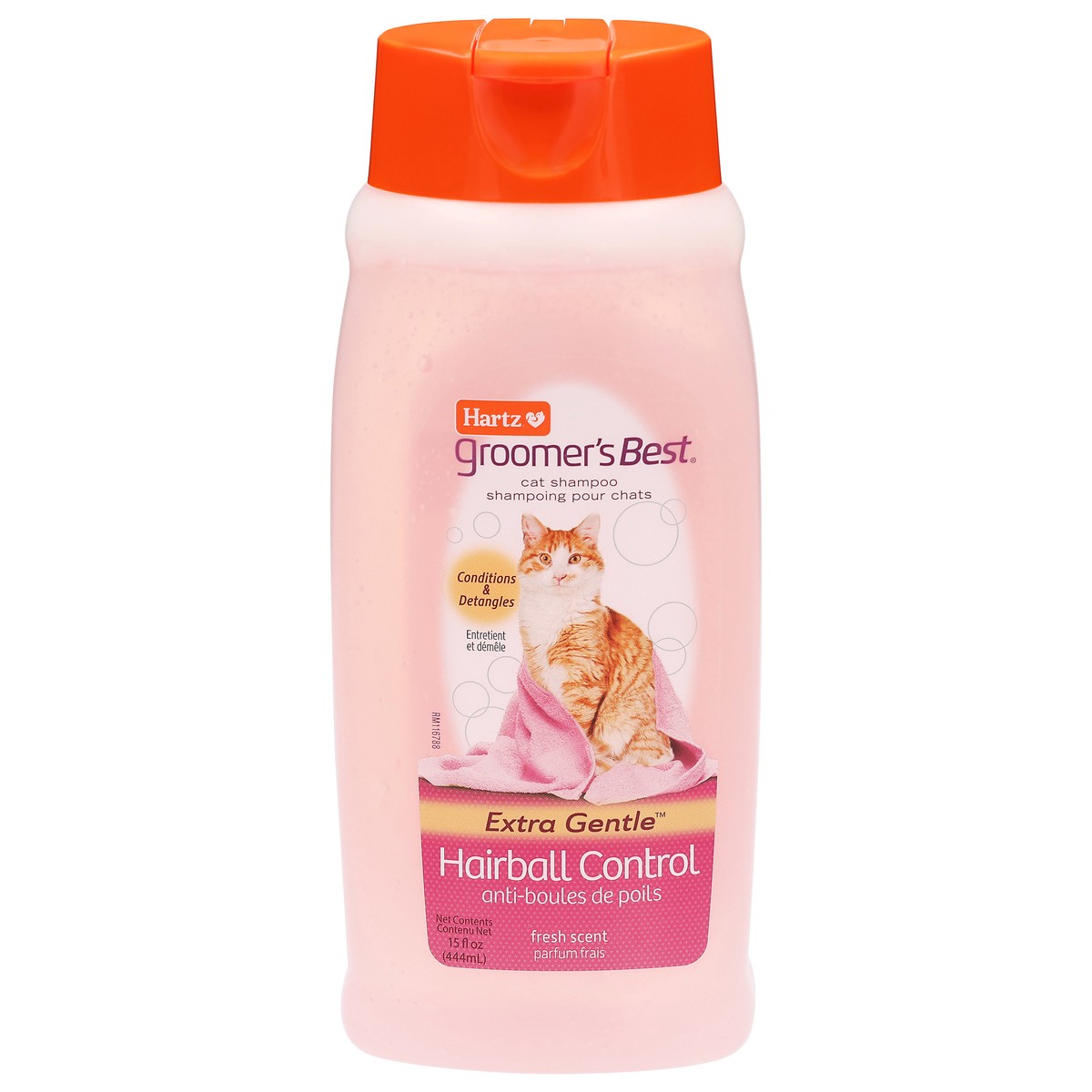 slide 1 of 14, Hartz Groomer's Best Extra Gentle Hairball Control Fresh Scent Cat Shampoo 15 fl oz, 15 fl oz