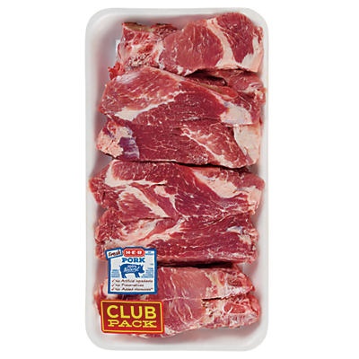 slide 1 of 1, H-E-B Pork Country Style Ribs Bone In, Club Pack, 1 ct