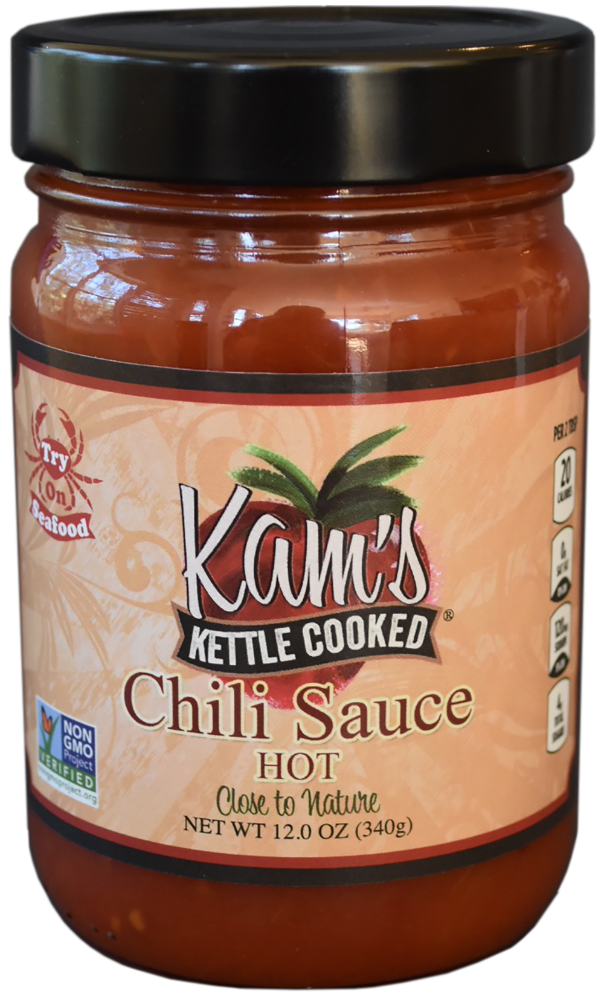 slide 1 of 1, Kam's Kettle Cooked Hot Chili Sauce, 12 fl oz