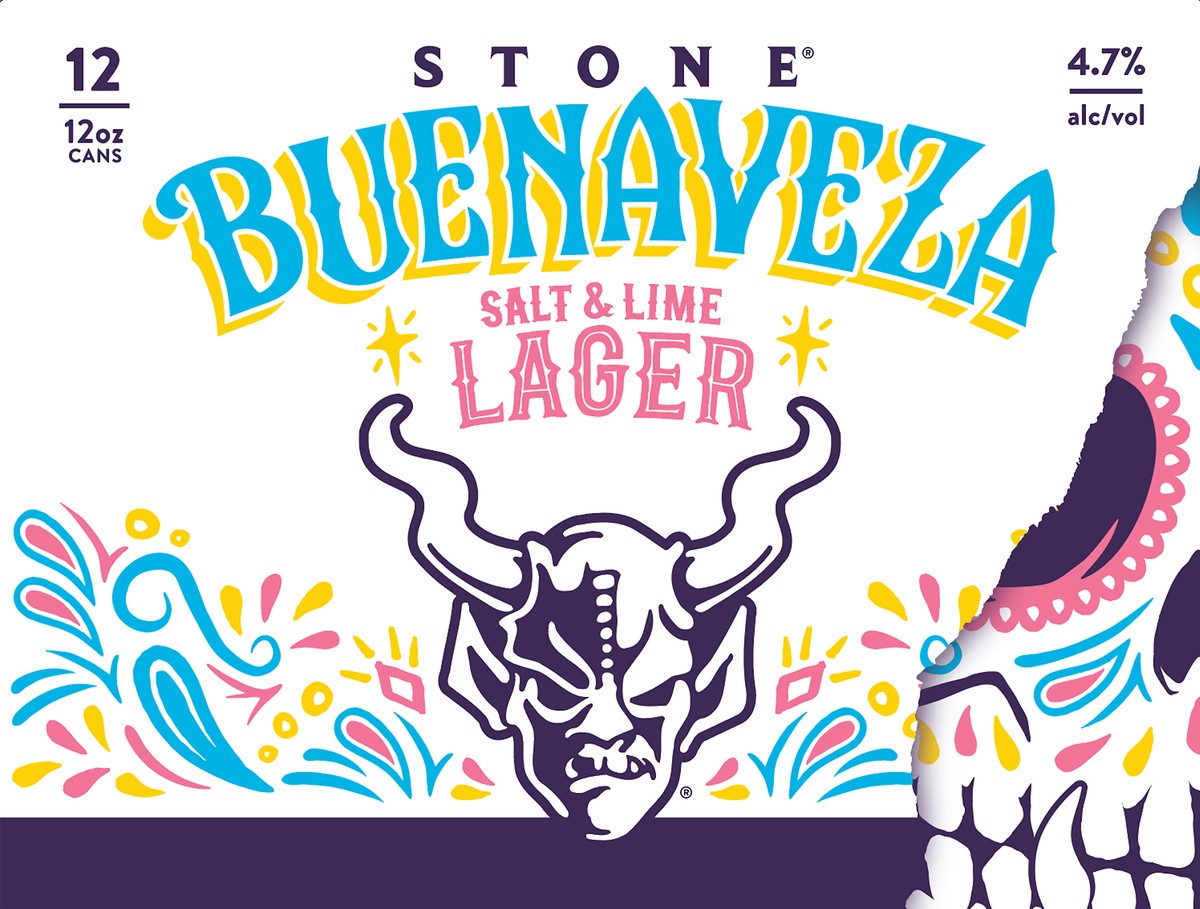slide 2 of 5, Stone Buenaveza Salt & Lime Lager Beer 12oz 12pk Cans, 12 ct; 12 oz