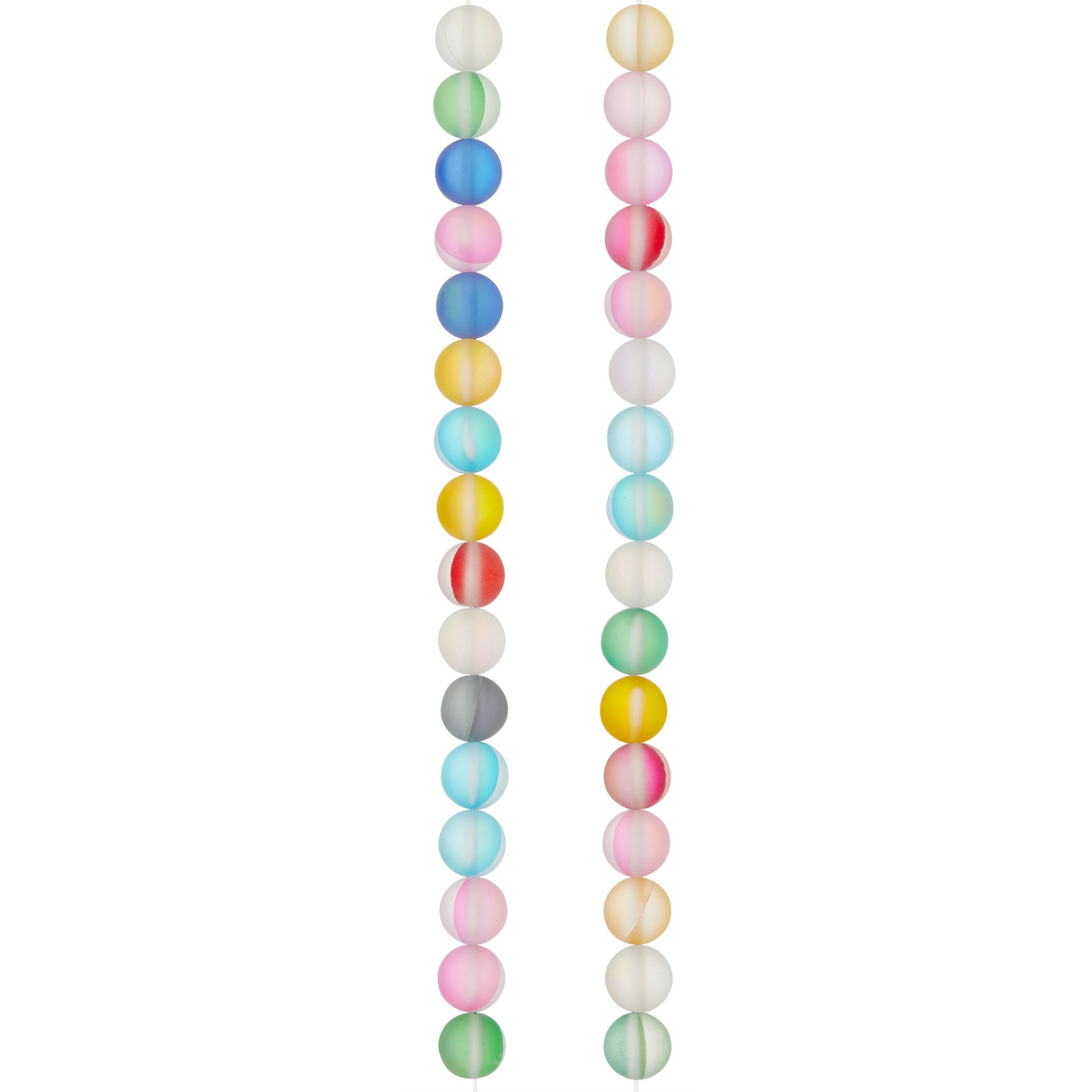 slide 3 of 3, Multicolor Matte Glass Round Beads By Bead Landing, 8 mm