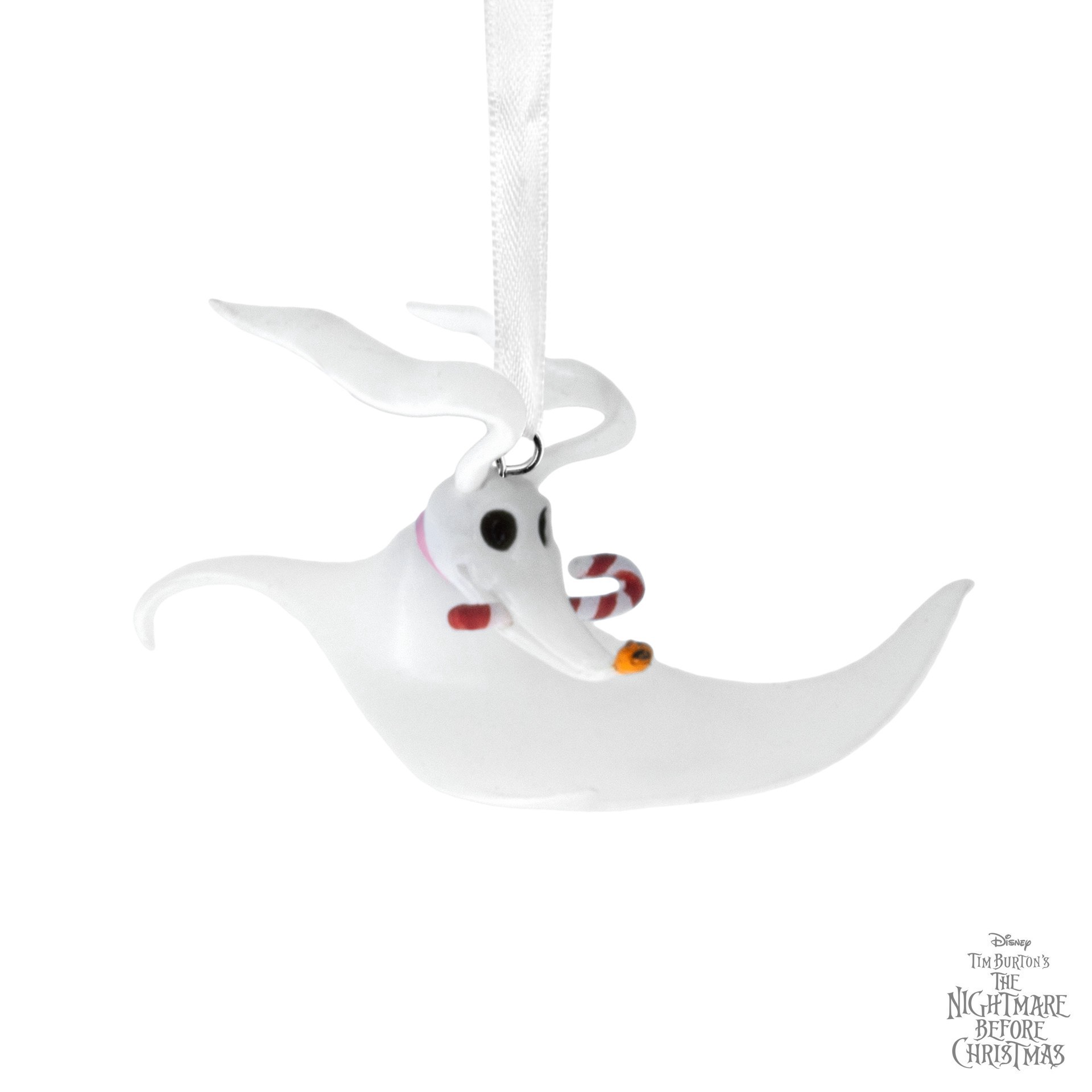 slide 3 of 6, Hallmark The Nightmare Before Christmas 2.25" Zero With Candy Cane Ornament, 2.25 in