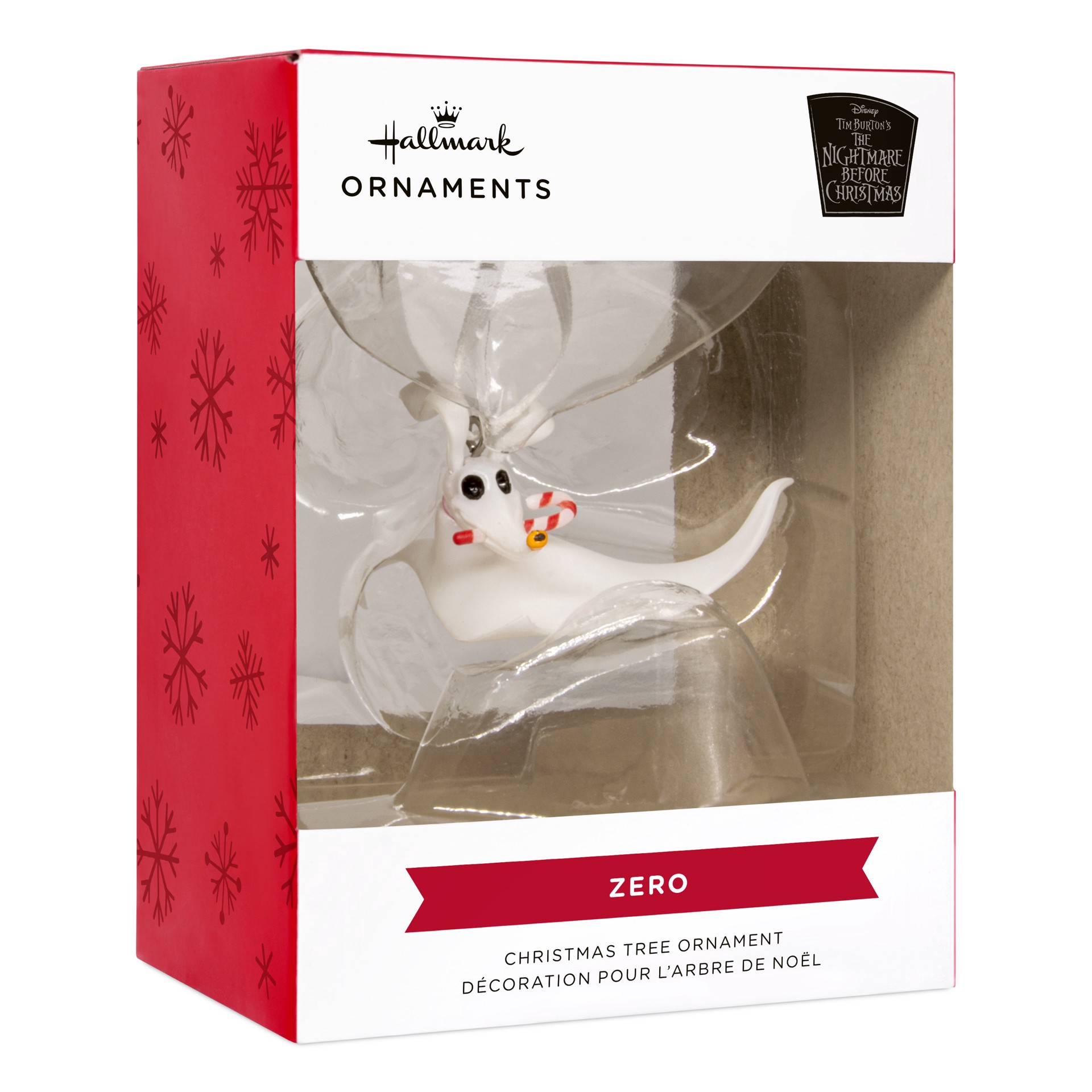 slide 4 of 6, Hallmark The Nightmare Before Christmas 2.25" Zero With Candy Cane Ornament, 2.25 in