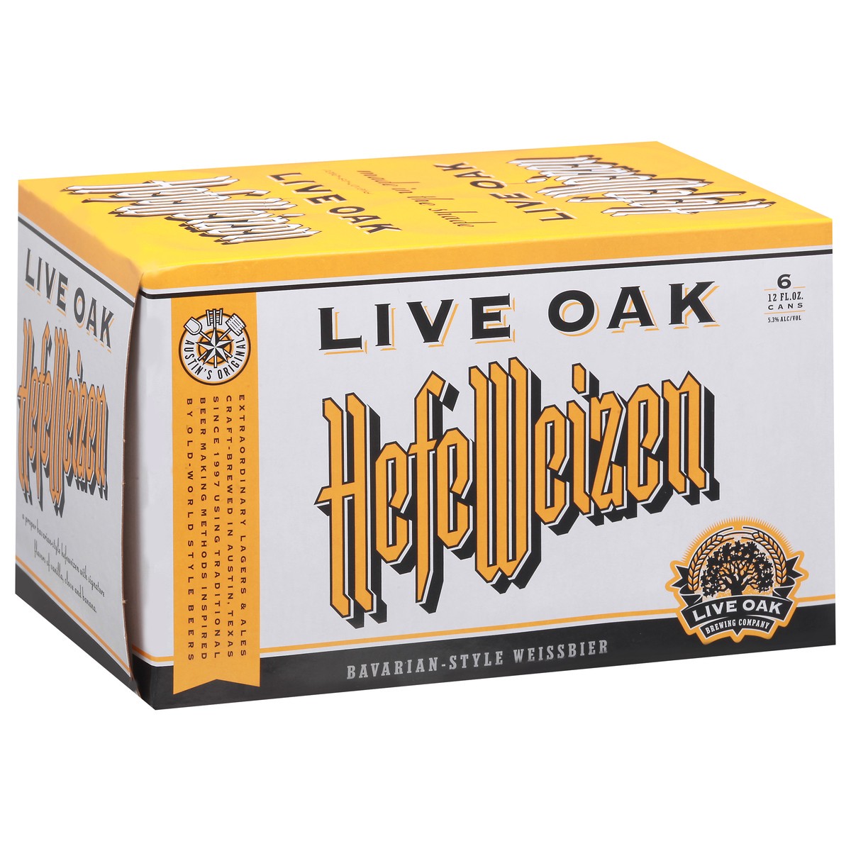 slide 8 of 9, Hefeweizen Live Oak Bavarian Weissbier Beer 6-6 fl oz Cans, 6 ct