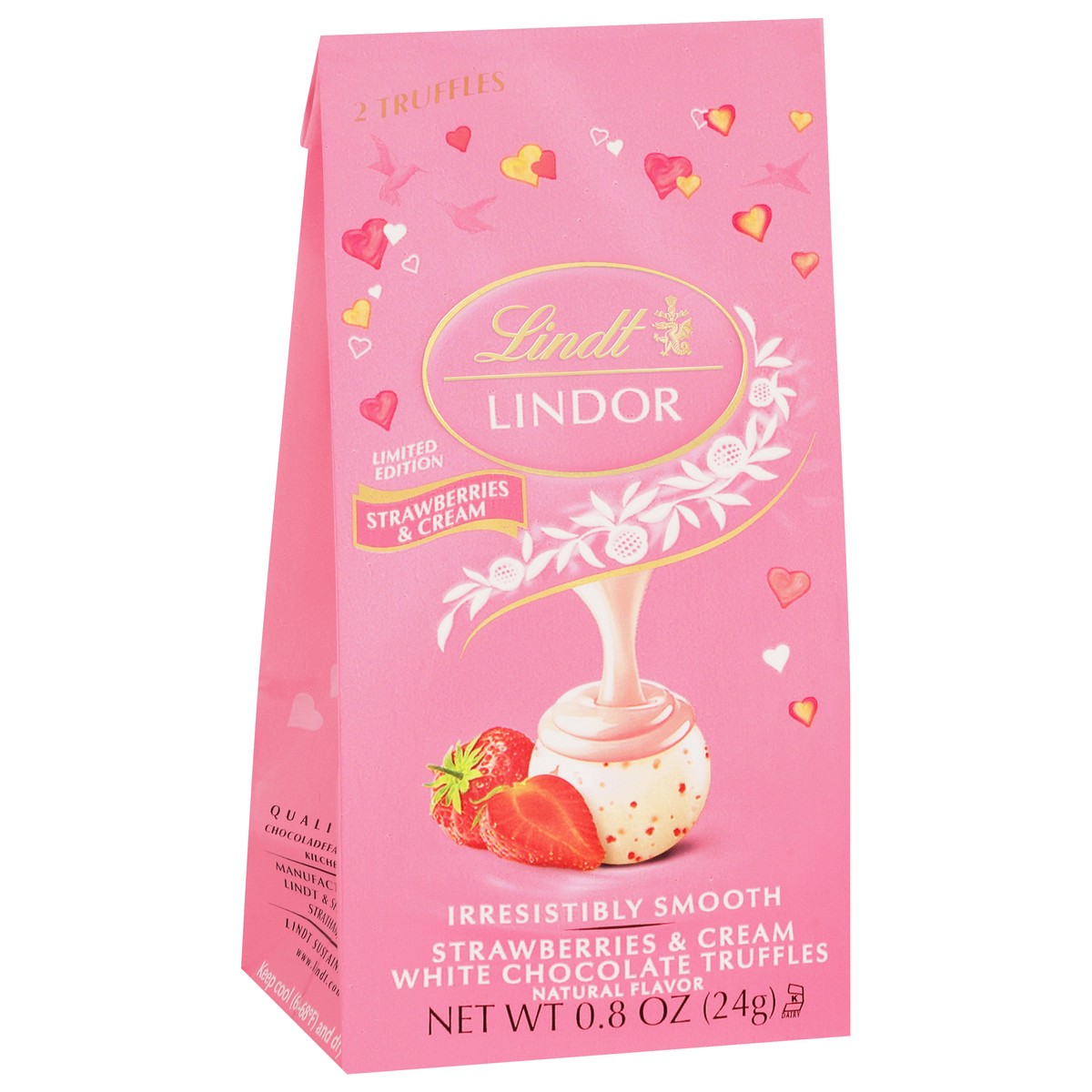 slide 11 of 11, Lindt Lindor Strawberries & Cream White Chocolate Truffles 0.8 oz, 0.8 oz