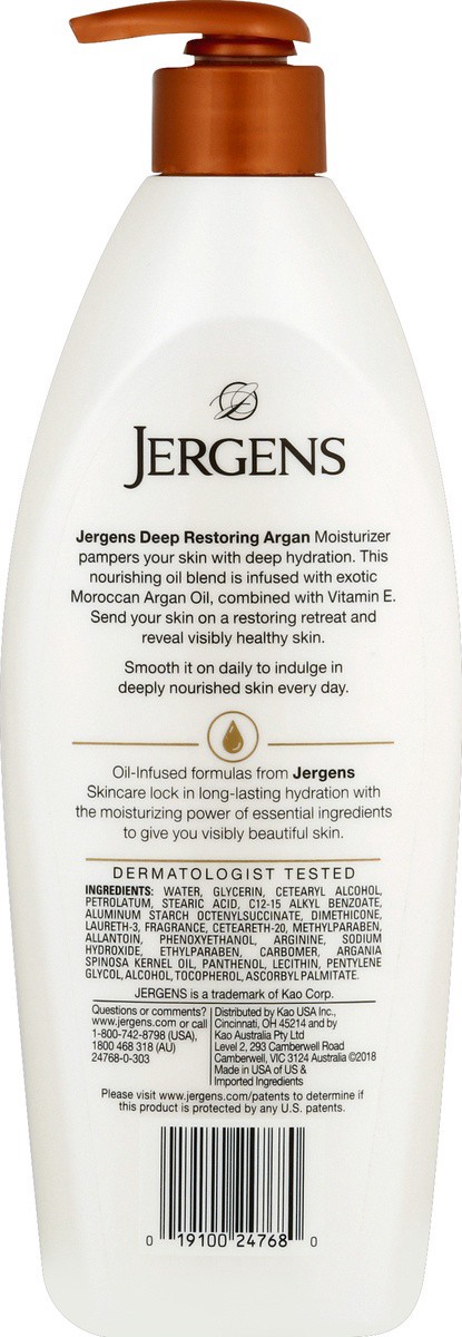 slide 2 of 7, Jergens Argan Oil Moisturizer, Body and Hand Lotion, 16.8 oz,, 16.8 fl oz