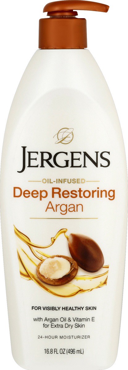 slide 3 of 7, Jergens Argan Oil Moisturizer, Body and Hand Lotion, 16.8 oz,, 16.8 fl oz