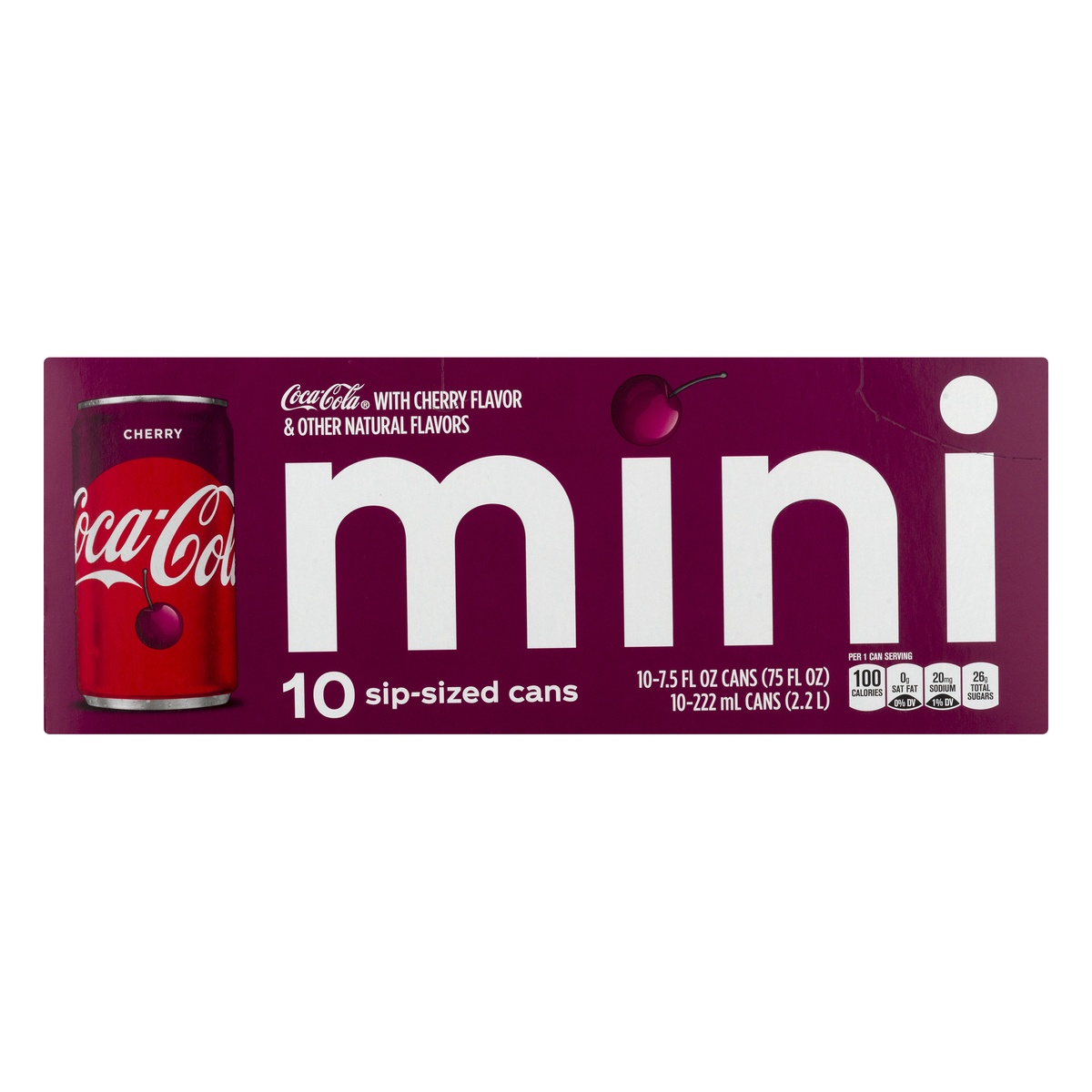 slide 1 of 2, Coca-Cola Mini Cherry Cola 10 ea, 75 fl oz