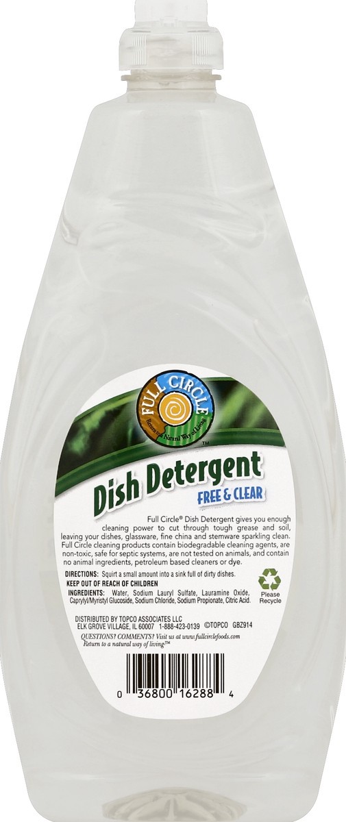 slide 6 of 6, Full Circle Market Liquid Dish Detergent - Free & Sensitive, 25 fl oz