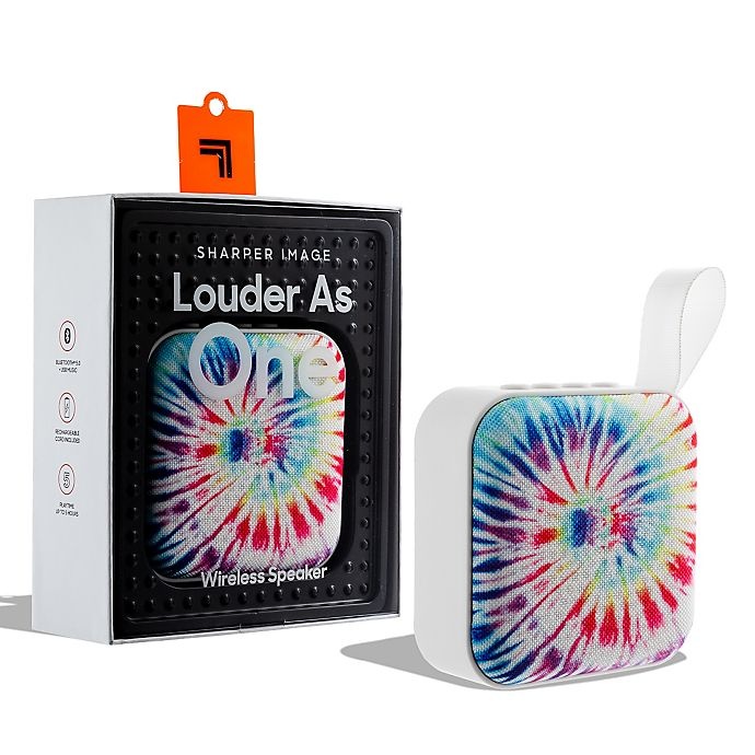 slide 1 of 10, Sharper Image Square Bluetooth Speaker - Tie-Dye, 3 in