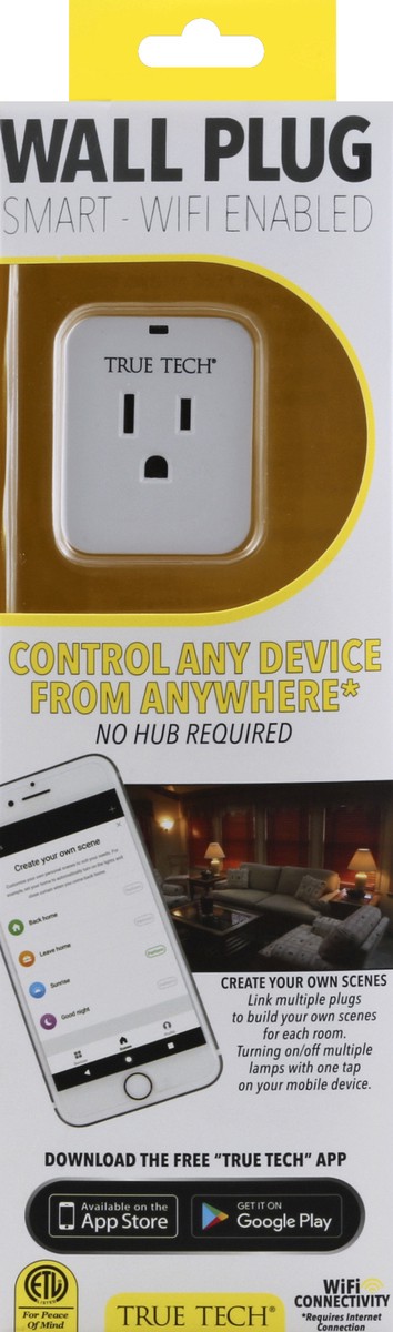slide 1 of 5, True Tech Smart Wall Plug Wifi, 1 ct