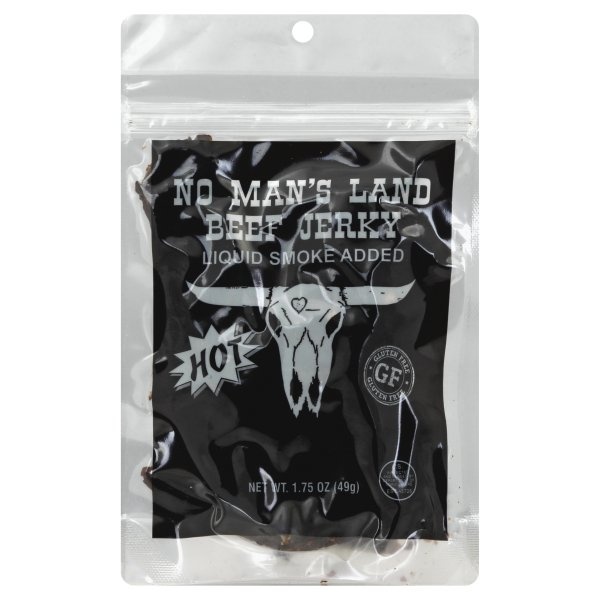 slide 1 of 1, No Man's Land Beef Jerky Hot, 1.75 oz