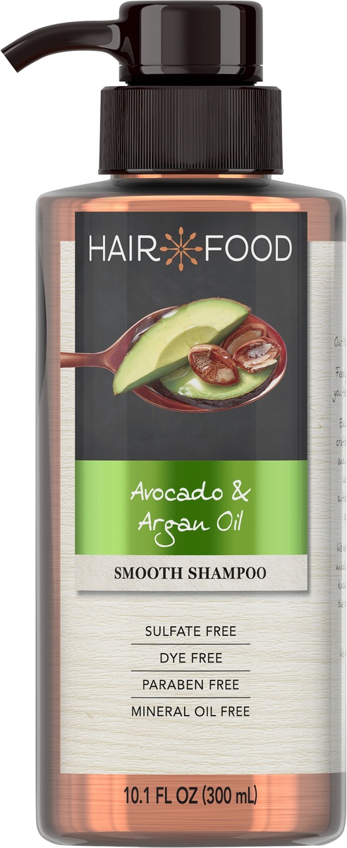 slide 3 of 5, Hair Food Avocado & Argan Oil Sulfate Free Shampoo,oz, Dye Free Smoothing, 10.1 fl oz