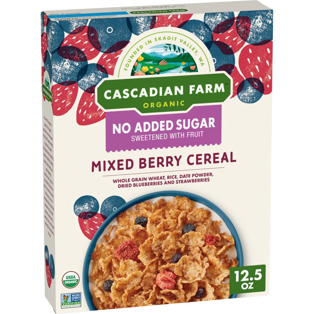 slide 6 of 6, Cascadian Farm Organic Mixed Berry Cereal, No Added Sugar, 12.5 oz, 12.5 oz
