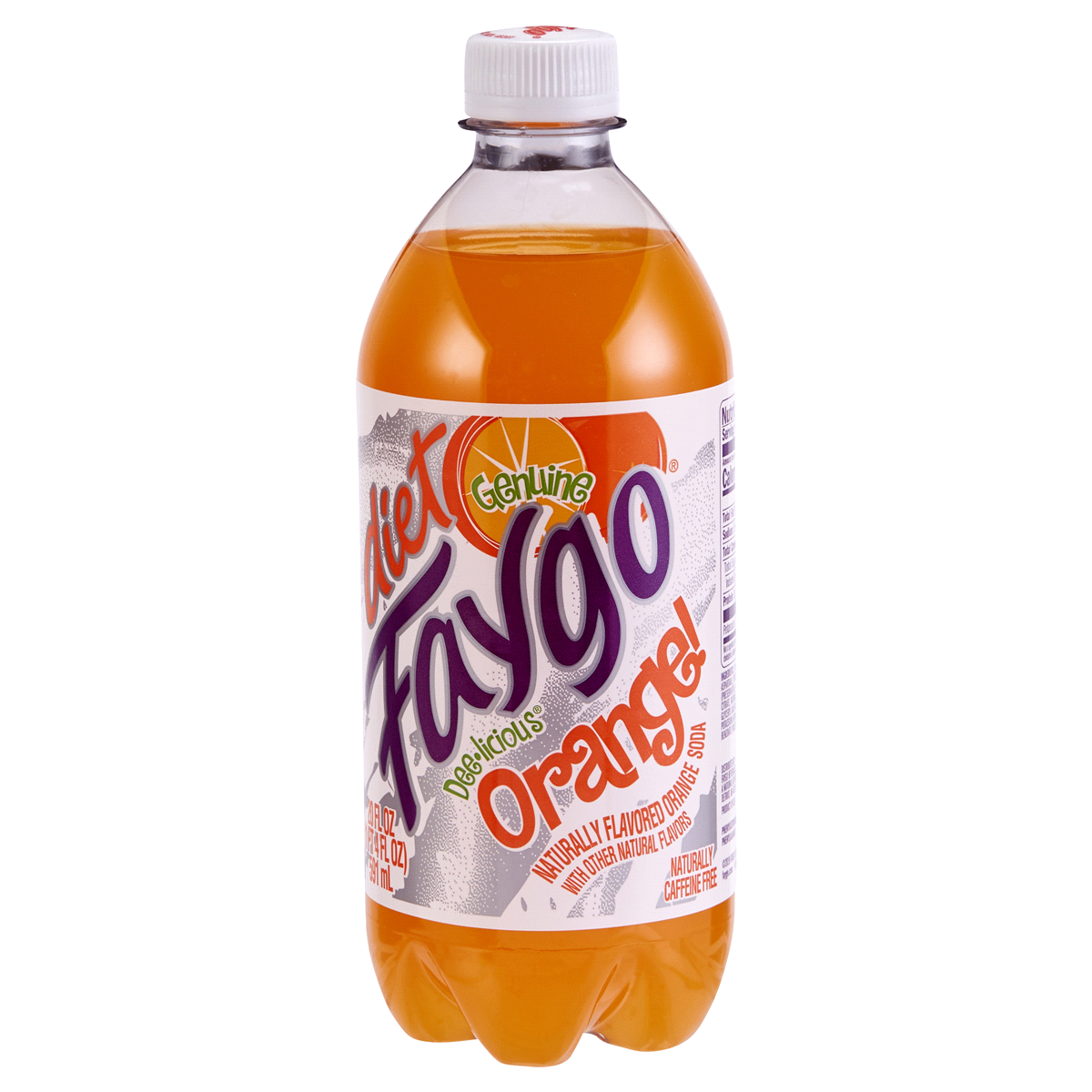 slide 1 of 5, Faygo Diet Orange bottle, 20 oz