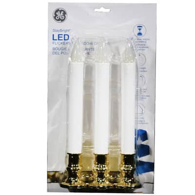 slide 1 of 3, Ge Staybright 9.75" Flickering Led Window Candles, 6ct., 6 ct
