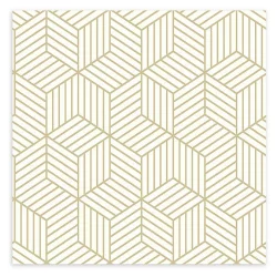 RoomMates Striped Hexagon Peel and Stick Wallpaper - White/Gold