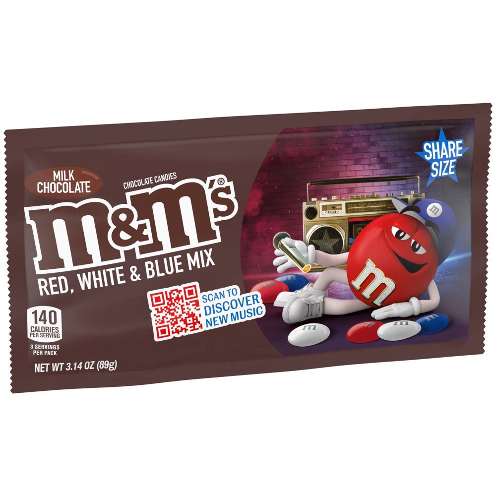 M&M's Milk Chocolate Candy, Share Size, 3.14 oz